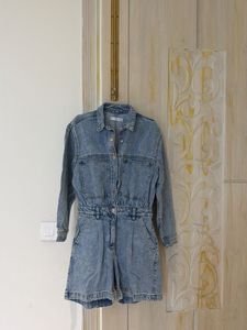 Denim Jumpsuit Shorts