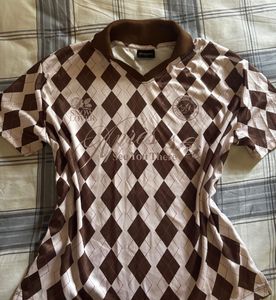 Brown Argyle Print T-Shirt (westside)