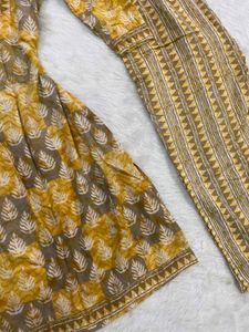 Stylish Yellow &amp; Grey Kurta Set