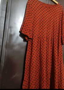 Rust Color Top Black Polka Dots For 42 Bust