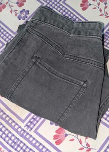 Tokyo Talkies Charcoal Black High-Waist Straight