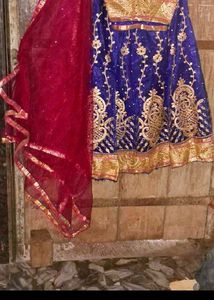 Blue & Red Lehenga Choli Combo