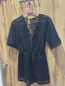 Elegant Black Lace Romper