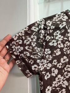 Floral Mesh Sheer Top