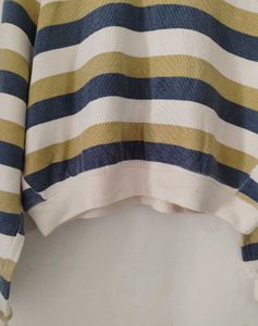 Striped Cropped Hoodie