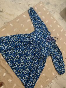 Blue Floral Print Dress