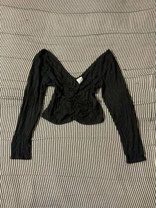 Black Long Sleeve Ruched Top ( ASOS)