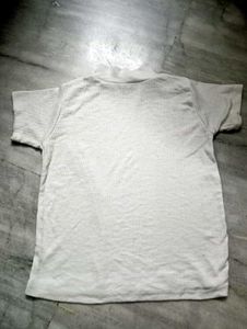 White Ribbed T-Shirt