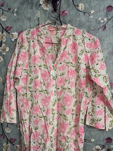 Floral Print Cotton Kurta