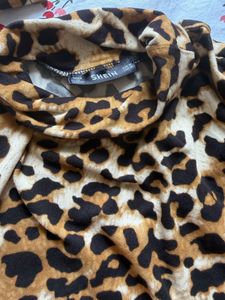 Leopard Print Turtleneck Top