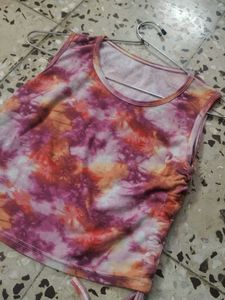 Tie-Dye Ruched Tank Top