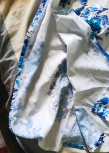 SHEIN Blue Floral Print Dress Material