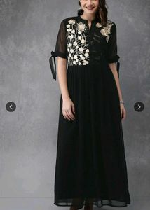 Black Embroidered Ethnic Gown