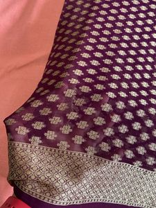 New Purple Saree With Blouse Piece