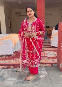 Elegant Red Embroidered Kurti