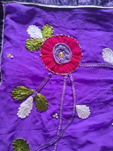 Woman stylish Lavender Floral saree