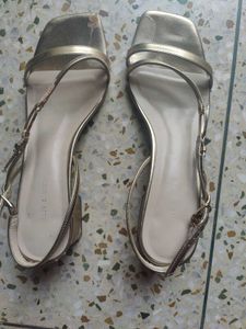 Charles & Keith Gold Heeled Sandals
