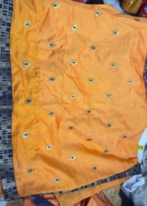 Beautiful Orange Embroidered Saree
