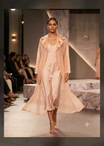 Sheer Peach Embroidered Kimono/Robe