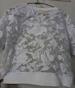 Floral Print White Crop Top
