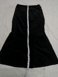 Black Velvet Maxi Skirt