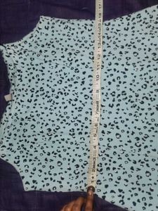Cute Blue Leopard Print Mini Dress