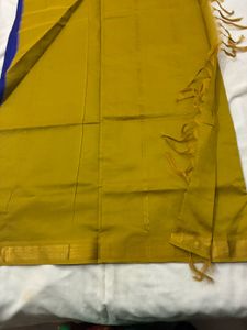 Royal Blue Silk Saree with Golden Border