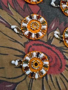 Embellished  orange round Appliques