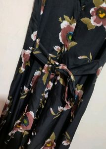 Black Dress Floral Print For Girl Or Woman 30 Bust