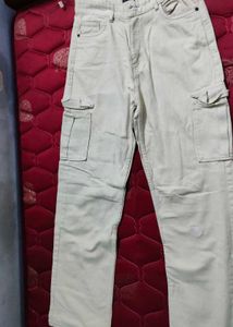 Men's Cargo Jeans - Light Beige