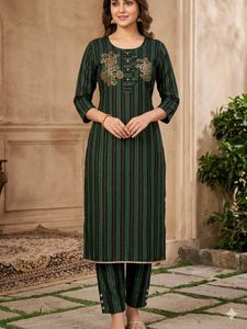 Stylish Striped Kurta with Pants Set