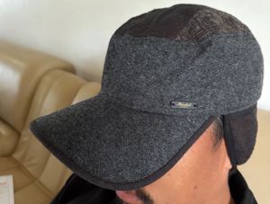 michel Klein Dark Grey Cap with Ear Flaps