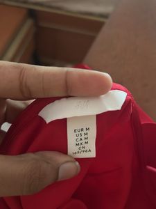 H&amp;M Red Cowl Neck Satin Top