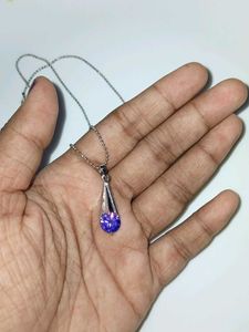 Elegant Purple Gemstone Pendant Necklace💜