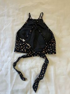 Floral Halter Neck Crop Top