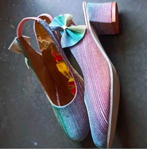 Sparkly Rainbow Bow Slingback Heels