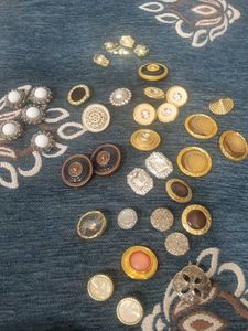 Vintage Decorative Buttons Lot metal