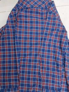 Men's Blue Plaid Button-Down Shirt