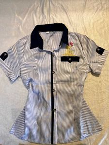 "Lucky Rooster" Striped Button-Up🥢