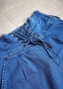 Flared Corset Look Denim