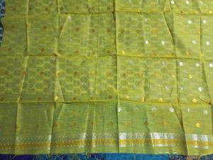 Elegant Yellow Saree with Tassels