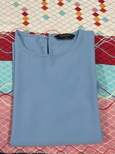Sky Blue Bell Sleeve Top