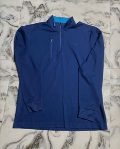 Men's Blue Pullover Quarter Zip Sweater