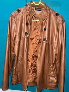 CNC Fashions Brown Faux Leather Jacket