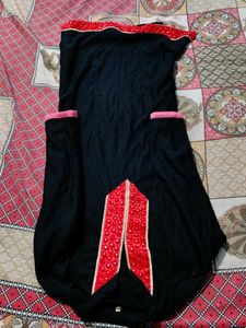 Daily Wear Black And Pink Combination Kurti