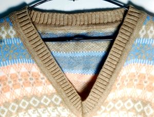 Korean Style Women V-neck Vintage Sweater