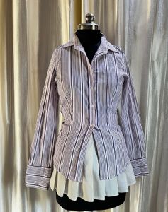 SISLEY Striped Button-Up Shirt