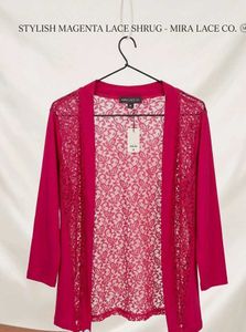 Stylish Magenta Lace Shrug