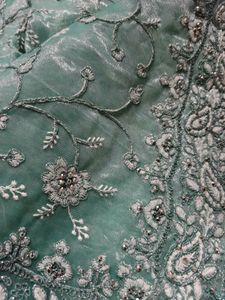 Elegant Sea Green Embroidered Saree