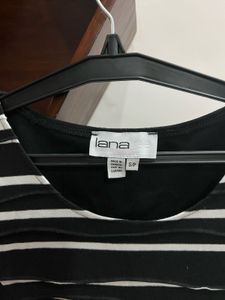 Black &amp; White Striped Sleeveless Top